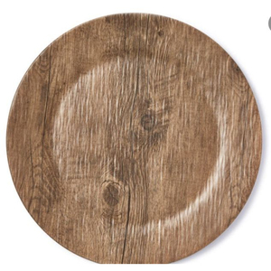 Assiette de présentation ronde en bois créative, sous-assiette décorative marron pour la table, idéale pour les mariages, les événements et l'usage domestique - Product Image 1