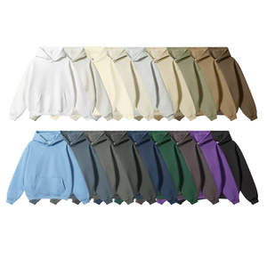 Conjunto básico de pantalones de chándal de algodón 100% de peso pesado para hombre, conjunto de Sudadera con capucha con estampado de invierno de lana tejida informal de alta calidad - Product Image 4