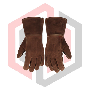 Guantes Resistentes al Calor de Cuero Dividido, Cuero Vacuno de 11 oz de Grosor, 14 Pulgadas, Antiestáticos, Resistentes a Desgarros, para Chimeneas y Fogatas - Product Image 5