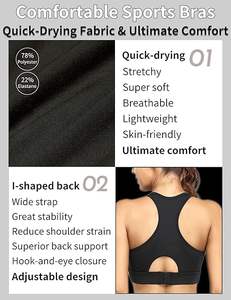 Soutien-gorge de compression personnalisé pour femme, idéal pour la gym, la course et le yoga, en tissu Spandex, longueur intégrale, haute qualité, anti-transparence, taille élastique - Product Image 4