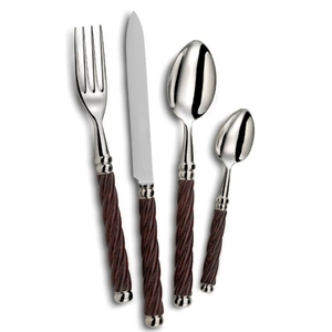 Top vente fabriqué en inde couverts en métal longue durée qualité noir fini cuillère fourchette couteau ensemble de couverts - Product Image 2