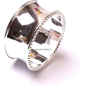 Anillos de Servilleta de Acero Inoxidable con Acabado Plateado Brillante, Forma Redonda, Diseño de Lujo, Centro de Mesa para Bodas - Product Image 1