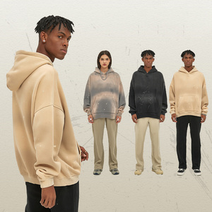 Pull à capuche lourd, vêtements de jogging, sweat-shirts, impression personnalisée, hommes, broderie unie, sweat-shirts surdimensionnés pour hommes - Product Image 5