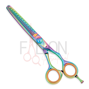 Ciseaux professionnels de coiffure Rainbow en acier inoxydable pour effiler les cheveux, ciseaux de barbier pour salon, logo personnalisé - Product Image 2
