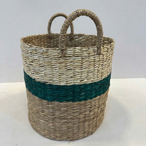 ตะกร้าเก็บของทรงกลมจากหญ้าทะเลสุดหรู - เป็นมิตรกับสิ่งแวดล้อมและอเนกประสงค์ - Product Image 2