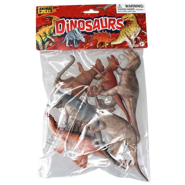 Comfymax Animal World 6 Piece 8 Inch Dinosaur Play Set