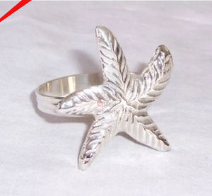 Nouveau rond de serviette en aluminium en métal en forme d'étoile antique pour hôtel et restaurant - Product Image 1