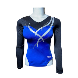 Vente en gros Ensemble de Vêtements de Gymnastique pour Filles Design Personnalisé à Manches Longues Justaucorps de Danse Brillant Spandex Matériel Sublimation Sparkle Look - Product Image 5