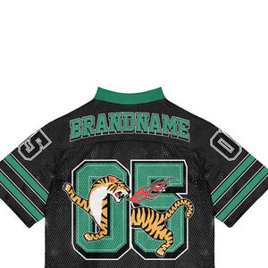 Camiseta de fútbol de malla recortada de gran tamaño a la moda de calidad superior al por mayor, camiseta de secado rápido con mangas cortas transpirable - Product Image 3