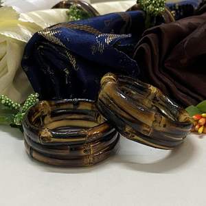 Handcrafted Bamboo Napkin Rings Set of 6 Personalized Table Serving Decor Carbonized - Product Image 4