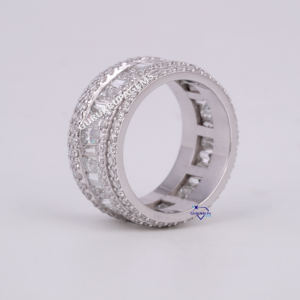 <b>Women's</b> 14kt White Gold Lab Grown Diamond Band Jewelry VVS Clarity Channel <b>Set</b> Hip Hop Collection <b>Wedding</b> Any Wholesale - Product Image 5