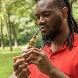 Pipe à fumer en bois artisanale pour usage quotidien, pipe à tabac en bois faite à la main avec grain naturel à prix avantageux - Product Image 4