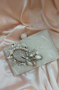 Pochette de créateur en résine brodée Fini Rhinestone Lady Vintage Purse For Wedding Partyware Anniversary Evening Clutch - Product Image 3