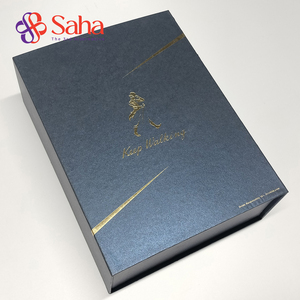 Handmade Kraft Art Recyclable Rigid <b>Boxes</b> Grey Board Paper Packaging Glossy Lamination Varnishing 4C Flap Open Design Jewelry - Product Image 4