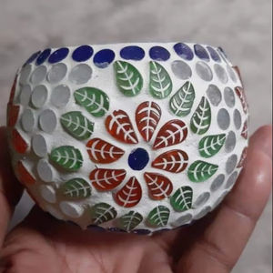 เชิงเทียนโมเสคชาติพันธุ์สำหรับตกแต่งแบบดั้งเดิมที่วางเทียนโมเสคแก้วตัดด้วยมือสำหรับห้องนั่งเล่นทำด้วยมือ - Product Image 1