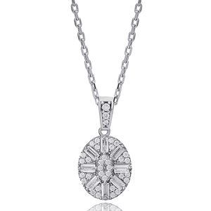 Forma ovalada Baguette piedra encanto collar turco hecho a mano venta al por mayor 925 joyería de plata esterlina - Product Image 1