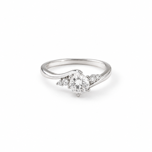 Gold Plated <b>Stainless</b> <b>Steel</b> Twisted Solitaire Accent <b>Ring</b> - Product Image 4