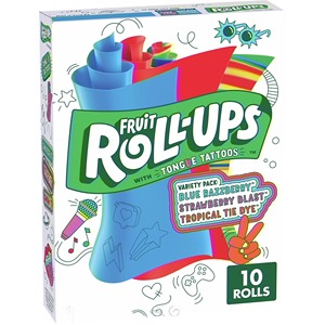 Fruit Roll-Ups 72 rouleaux Tropical Tie-Dye Fraise (1,02 kg) Fruit Roll-Ups Collations aux saveurs de fruits, Assortiment varié - Product Image 3
