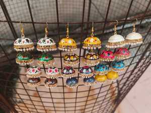 Pendiente colorido Meenakari Jhumka para niñas mujeres accesorio dama de honor joyería de moda favores de boda fiesta de moda Idea de regalo - Product Image 5