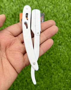 Maquinilla de afeitar profesional de un solo borde recto, logotipo personalizado, maquinilla de afeitar facial de acero inoxidable, mango de acero, venta privada personalizable - Product Image 6