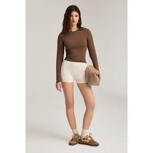 Urban Beat NOLYAS T-shirt à manches longues en tissu extensible pour femme, coupe ajustée - Product Image 2