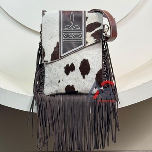 2025 tendance véritable peau de vache dur cire cuir avec botte point frange bandoulière sac à main pour femmes haute qualité sacs à main en cuir - Product Image 1