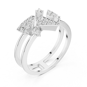 Anillo de Oro Blanco de 14K con Diamante Redondo Cultivado en Laboratorio para Mujer |   Anillo de Boda |   Diamante Cultivado Nuevo - Product Image 3
