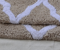 Tapis de bain tufté en coton 100% sur mesure, antidérapant, adapté aux animaux domestiques, certifié GOTS, pour la maison et l'hôtel, épais et ultra confortable