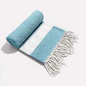 Toalla de Playa de Algodón Turco Bordada con Diseño Personalizado Serene Weave, Ligera, de Secado Rápido, con Patrón de Rayas y Logotipo, Certificada por GRS - Product Image 5