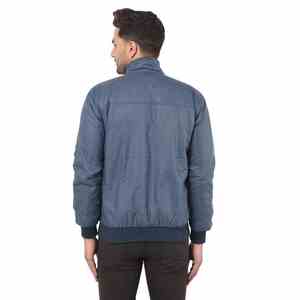 Blouson aviateur d'extérieur décontracté grande taille pour hommes, tricot de coton et de polyester avec logo personnalisé, printemps/automne, imperméable, boutons recouverts - Product Image 4