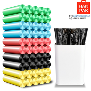 Sacs poubelles robustes du fabricant vietnamien sur rouleau côté gousset fond étoile gaufrage matériaux recyclés personnalisables prix bas - Product Image 3