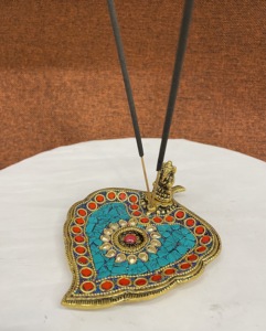 Soporte de palo de incienso Ganesha chapado en oro con forma de hoja para decoración del hogar Mandir y regalo - Product Image 5