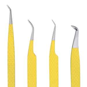 Ensemble de pinces à cils en acier professionnelles de couleur personnalisée pointes en fibre antistatique applicateur à pince à pointe lisse pour faux cils - Product Image 3