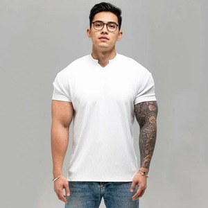 Camiseta clásica de algodón de gran tamaño para hombre, pantalla 3D personalizada de peso pesado, ajuste holgado con estampado de soplo, diseño de patrón de letras y logotipo - Product Image 3