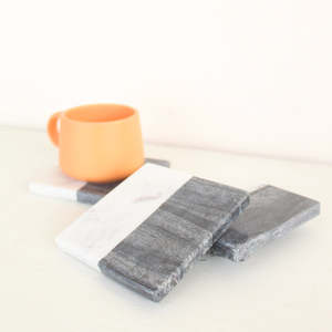 <b>White</b> & Grey Stone <b>Coasters</b> For Home Wedding Restaurant Table Decor in Low Price From India - Product Image 6