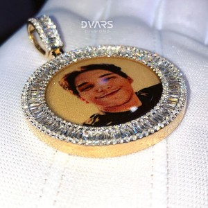 จี้รูปทรงกลม VVS มอยส์ซาไนต์ สำหรับใส่รูปภาพที่ระลึก  ทำจากเงินแท้ 925 ชุบทอง 18K ดีไซน์หรูหรา - Product Image 3