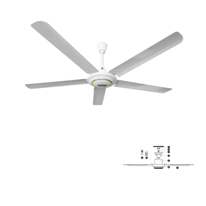 พัดลมเพดานภายในแบบพรีเมี่ยมของ Morden พัดลมติดเพดานเครื่องยนต์ทรงพลังรีโมทคอนโทรลห้าใบปรับแต่งได้ตามต้องการ - Product Image 6