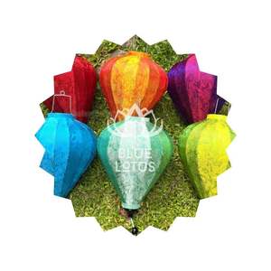 โคมไฟไหมบลูโลตัส ราคาสุดคุ้ม ปี 2025 โคมไฟไหมศิลปะสำหรับตกแต่งภายในบ้าน - Product Image 1