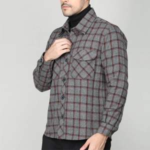 แจ็กเก็ตเสื้อเชิ้ตลายสก็อตของผู้ชายมีสไตล์แจ็กเก็ตลำลองติดกระดุมพร้อมซับในนุ่มเพื่อความอบอุ่นและความสบายเป็นพิเศษ - Product Image 3