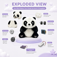 Jouet en peluche AI parlant avec expressions changeantes, 800 mAh rechargeable, compagnon d'apprentissage émotionnel