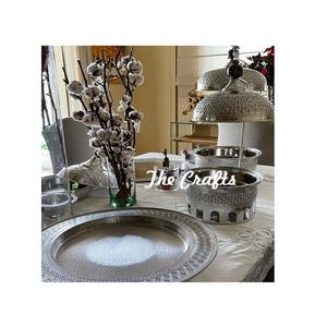 Plat de service en cuivre martelé au design admirable, forme ronde, plat de service en cuivre martelé personnalisé OEM en vrac - Product Image 4