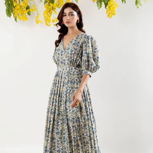 เดรสสไตล์โบฮีเมียนทำด้วยมือชุดเดรสลำลองพิมพ์ลายดอกไม้สำหรับเจ้าสาวของขวัญแต่งงาน - Product Image 2