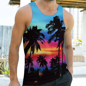 Camiseta sin Mangas Personalizada con Logotipo para Hombre, Sublimada, Tejida, Informal, 100% Algodón, Elástica, de Secado Rápido y Transpirable - Product Image 4