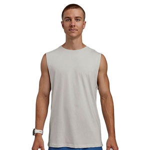Camiseta sin mangas de verano para hombre, estilo vintage, corte regular, con aberturas laterales, para yoga, venta al por mayor, precio bajo - Product Image 2