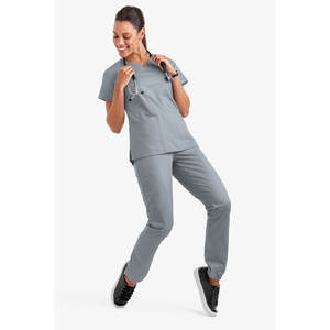 Multi-bolsillos de manga corta médico mujeres enfermería Scrubs Joggers ropa de trabajo médico Scrubs uniforme - Product Image 4