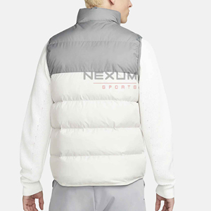 Logotipo personalizado de moda de invierno con cremallera sin mangas de cuello alto acolchado impermeable para hombres y mujeres acolchado Reversible chaleco acolchado - Product Image 6
