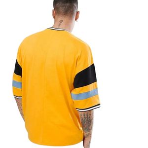 เสื้อยืดผู้ชายผ้าฝ้ายสีทึบทรงโอเวอร์ไซส์ - Product Image 5