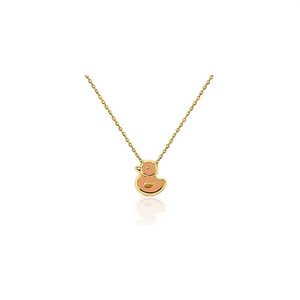 9K <b>Gold</b> Hand Enamel Duck Necklace with Zircon and Pearl <b>for</b> Women and Kids Made in Spain - Product Image 3