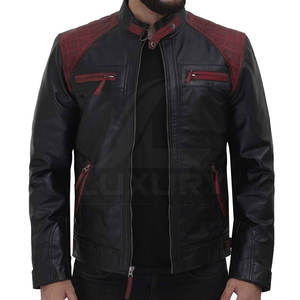 Veste en cuir pour homme durable, coupe-vent, respirante, avec col montant, vêtement d'extérieur décontracté de haute qualité pour l'hiver - Product Image 1