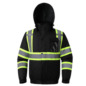 <b>Winter</b> Cold Weather FullSleeve Detachable Working Safety Jackets OEM Pakistan Made Polyester Plus Size Hi Visibility - Product Image 1